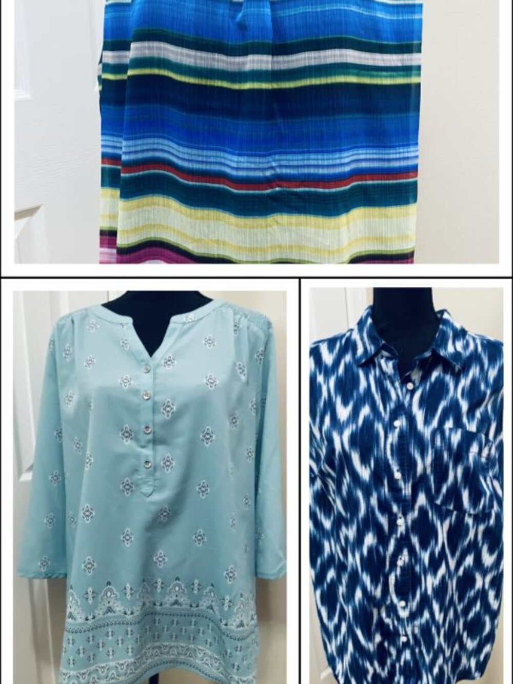 Women's XXL/1X Lot of 3 Summer Tops, CJ Banks/St Johns Bay/Croft & Barrow - EUC